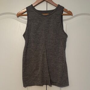 Athleta Women Foothill Gray Heather Seamless Split Tie Back Yoga Tank